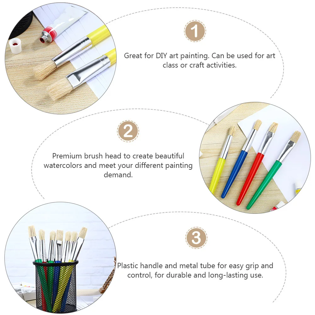 مجموعة فرش طلاء مكونة من 16 قطعة، أدوات زيتية مائية برأس مميز، فرشاة طلاء للأنشطة اليدوية من فئة الفن