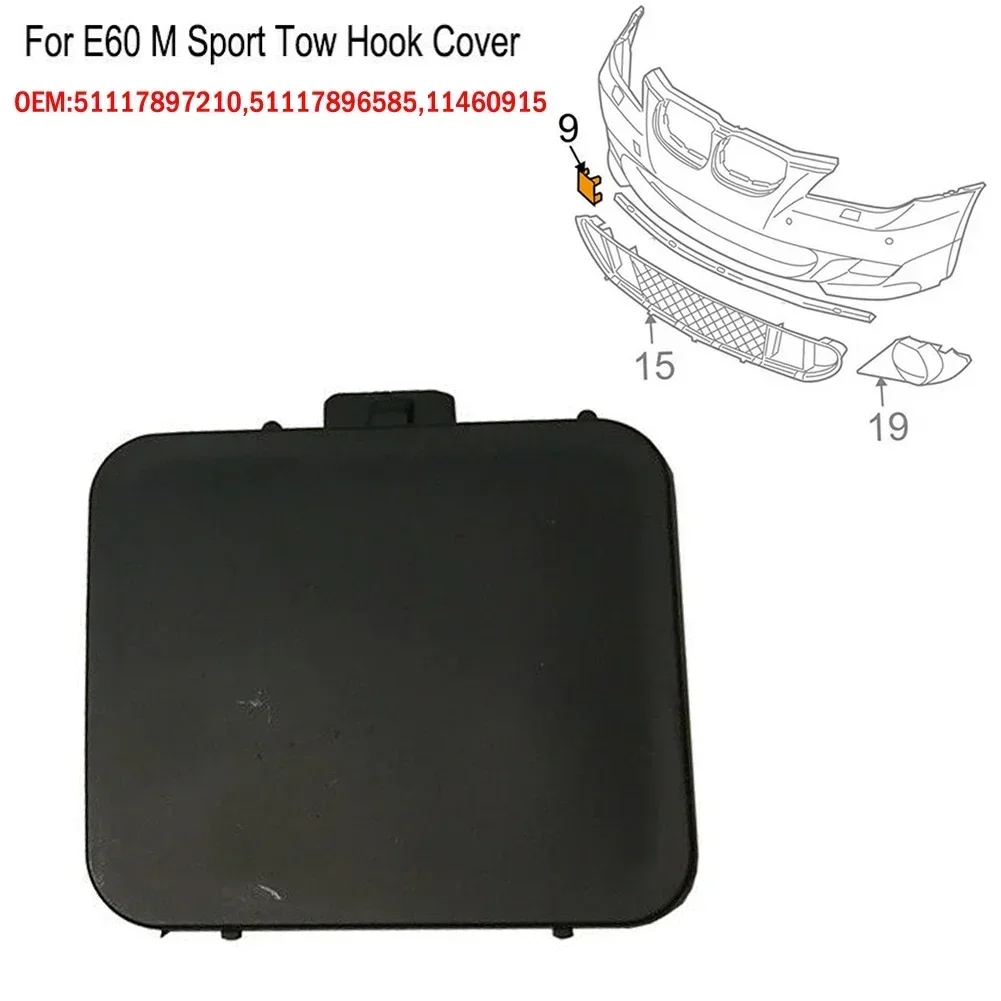 Car Trailer Cover For-BMW E60 M Sport Trim Front Bumper Tow Hook Cover Cap 51117897210 Car Towing & Hauling Exterior Parts