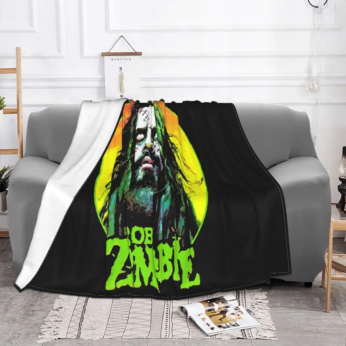 Rob Zombie Punk Rock Mens Sizes Original Pure New Geek Spring Hot Low Price Unique Science On Sale Designs Throw Blanket