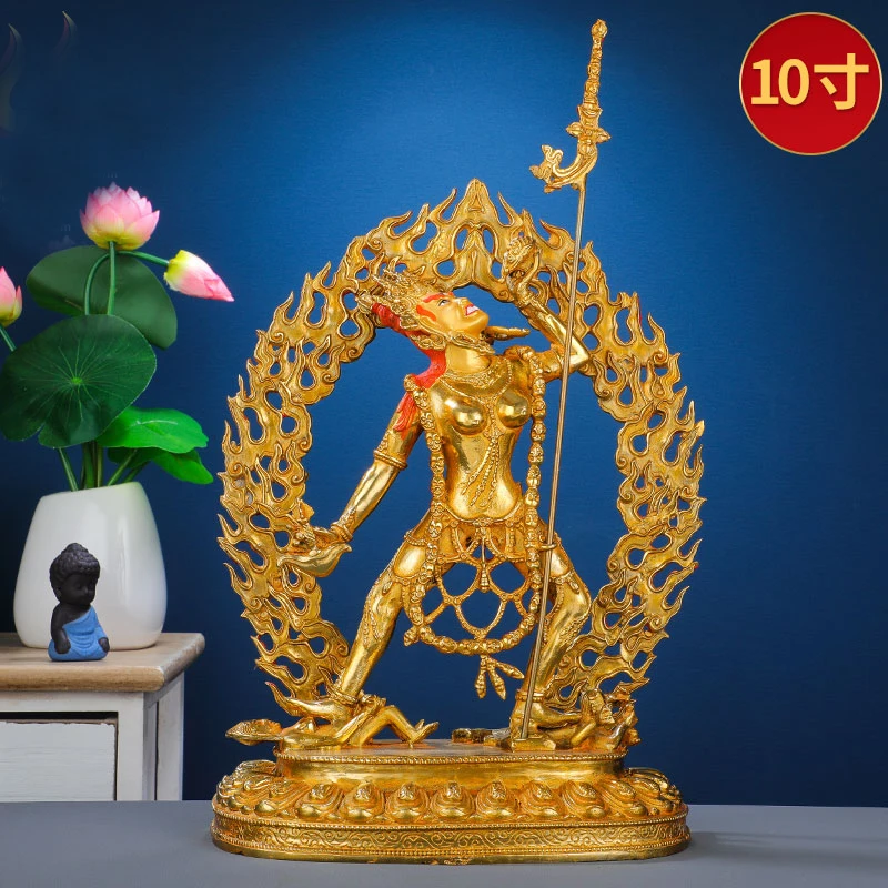 38CM large Buddhism Good gold gilding Buddha brass statue HOME family effective protection Tibetan Vajrayogini dakinis Buddha