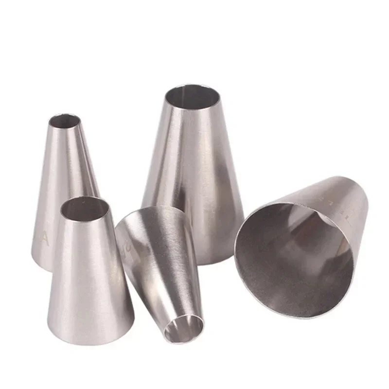 Round Mouth Pastry Nozzles Stainless Steel Cake Cupcake Tool For Confectionery Decoration Icing Piping Nozzle Tips #1A#2A#3A