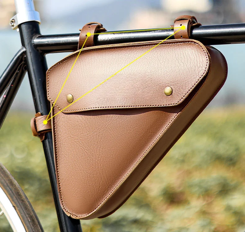 Retro Cycling Equipment - Triangle Beam Bag For Mountain Bikes Top Tube Saddle Bag Ideal As Tool Pouch Classic-Style Bicycle Bag