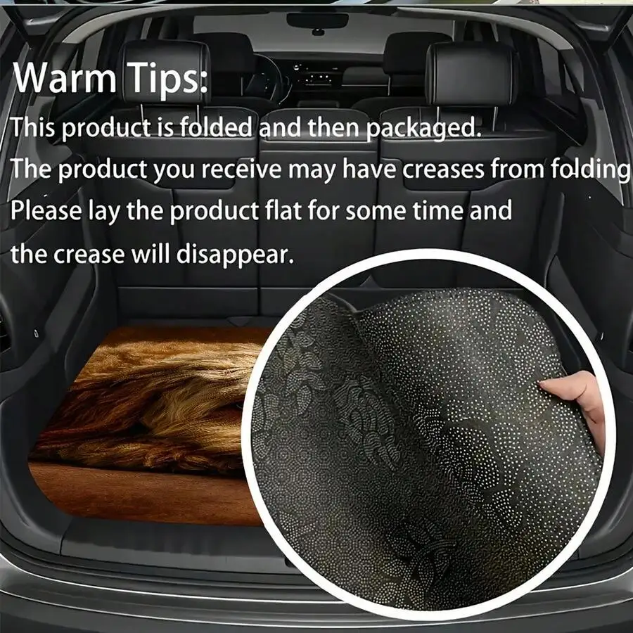 1pc Realistic Curly-Coated Dog + Car Trunk Mat, Stylish Printed Car Mat, Durable And Non-Slip, Suitable For Car, Truck, And SUV