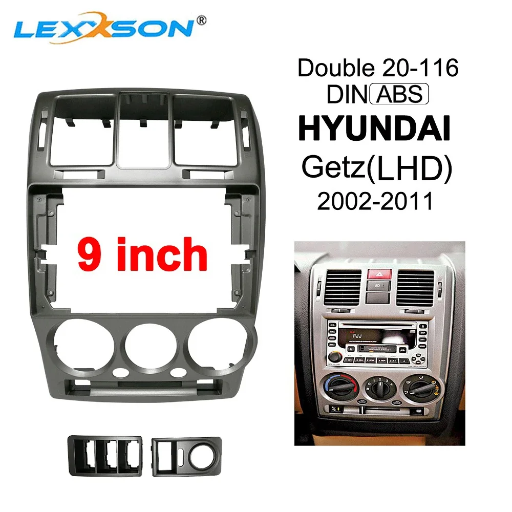 9 Inch Car Fascia for HYUNDAI GETZ 2002-2011（LHD）Audio Fitting Adaptor Panel 2 din Car Radio Frame Fascia Stereo Audio Panel