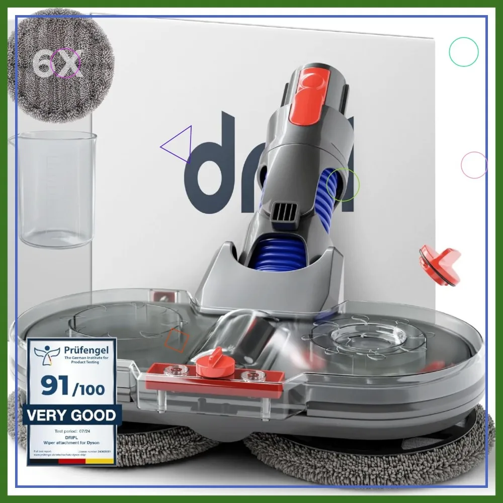 

Electric Floor Mop Attachment with Removable Water Tank & 6 Washable Pads for Vacuums