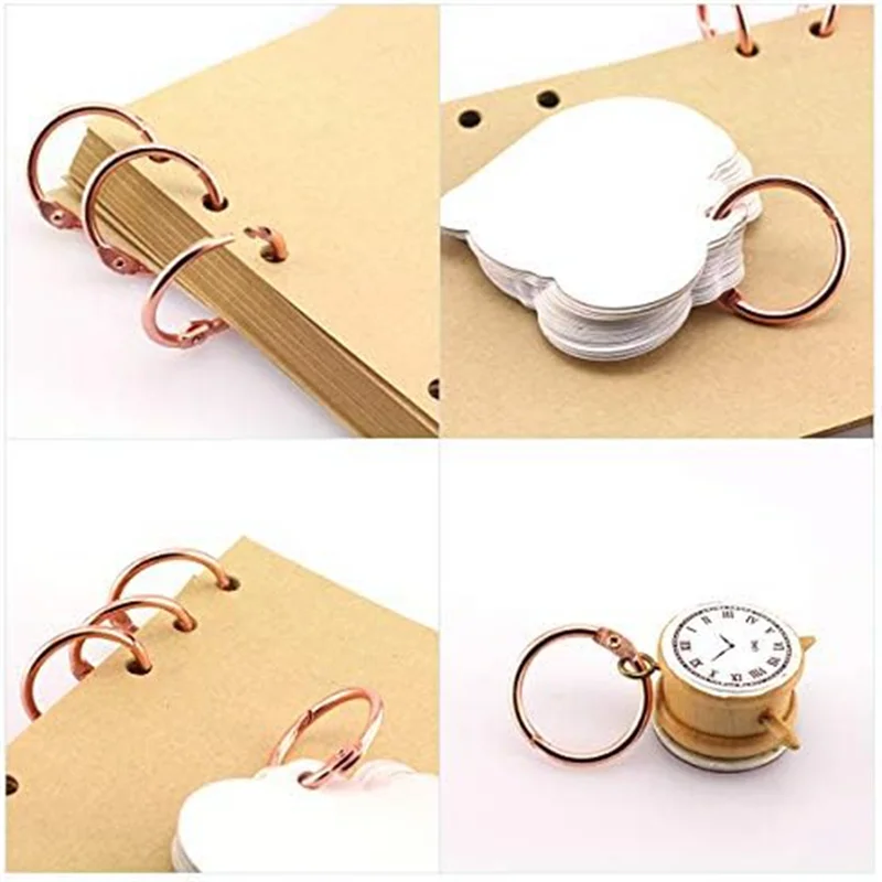 

Practical-50PCS Book Ring Assorted Set 1 Inch 1.5 Inch 2 Inch Metal Loopbook Binder Hinge Buckle DIY Binding Ring