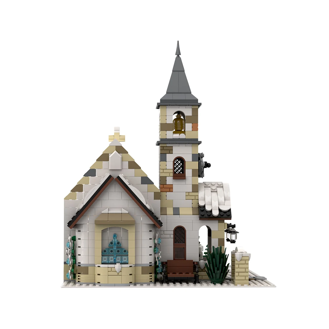 1771PCS MOC Winter Village Old Stone Church Architecture Building Blocks Assembly Toy Brick Children's Christmas Birthday Gifts