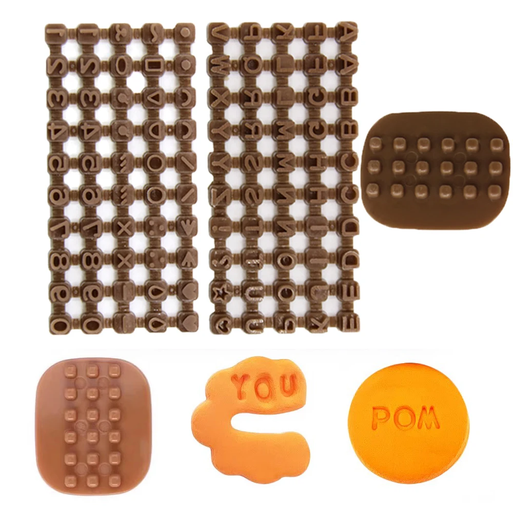 3Pcs Set Mini Cookie Fondant Stamps Alphabet Digit Symbol Pattern Free Combination for Cookie, Biscuit, Fondant,Chocolate