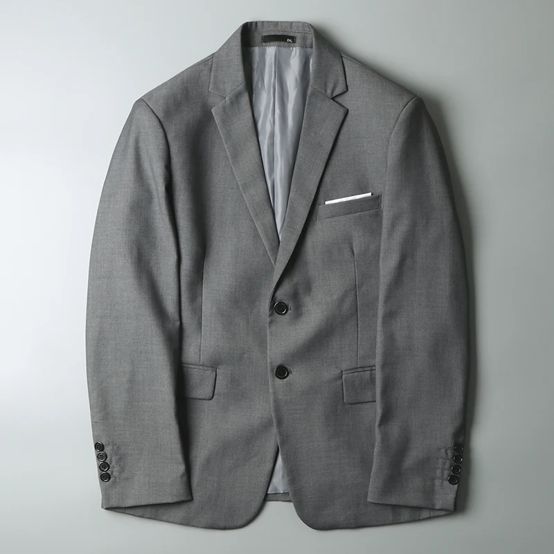 

Blazer Jacket Men Clothing Autumn Business Casual Suit Solid Color Coat Fashion Single Breasted Long Sleeve Costume Homme