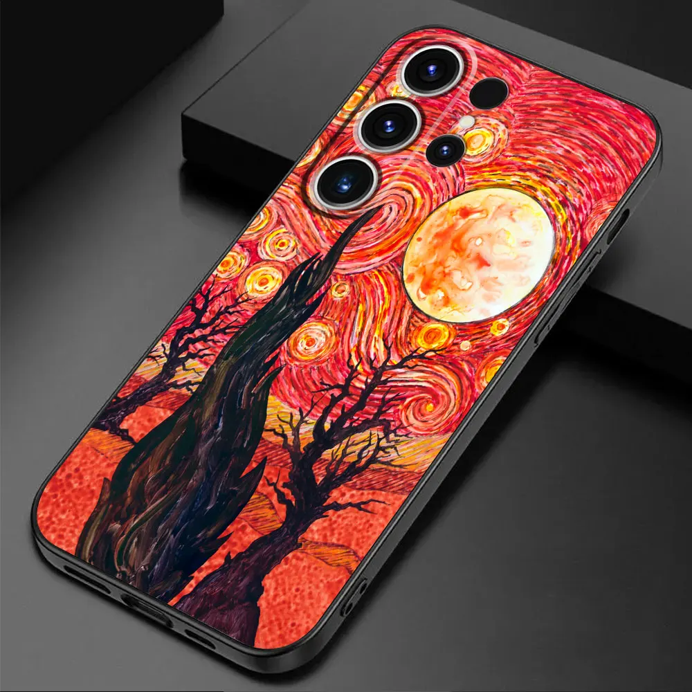 Van Gogh Painted Art Starry Night Case for Samsung Galaxy S24 Ultra S23 Ultra S21 5G S21 FE S20 S22 Plus TPU Soft Cover