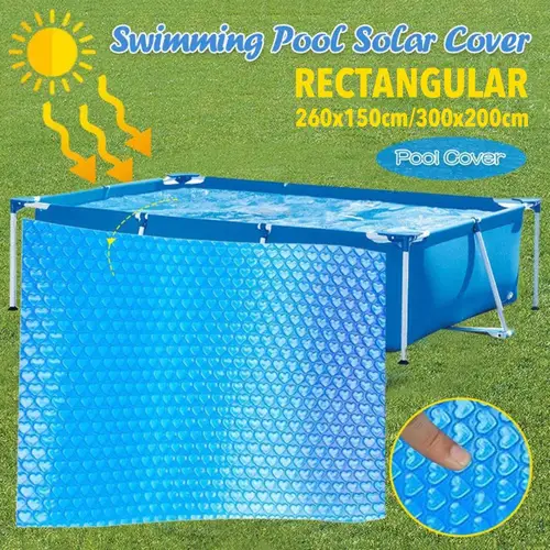 Imagen 2 del producto Cubierta solar para piscina, manta solar rectangular para piscinas enterradas sobre el suelo, cubierta solar para piscina