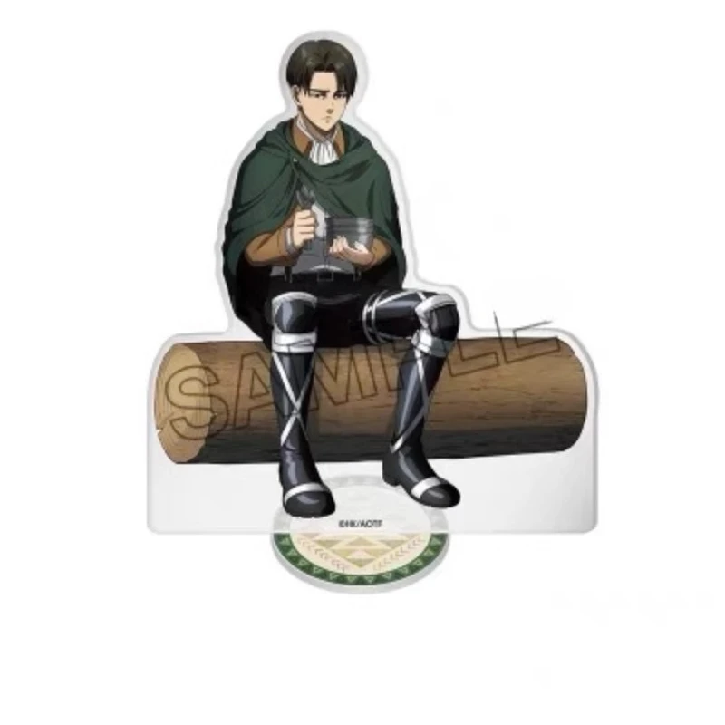 Atak na tytana Eren figurki stojak akrylowy Model Anime Levi Ackerman ozdoby na biurko wyświetlacz kolekcja statua lalki prezenty