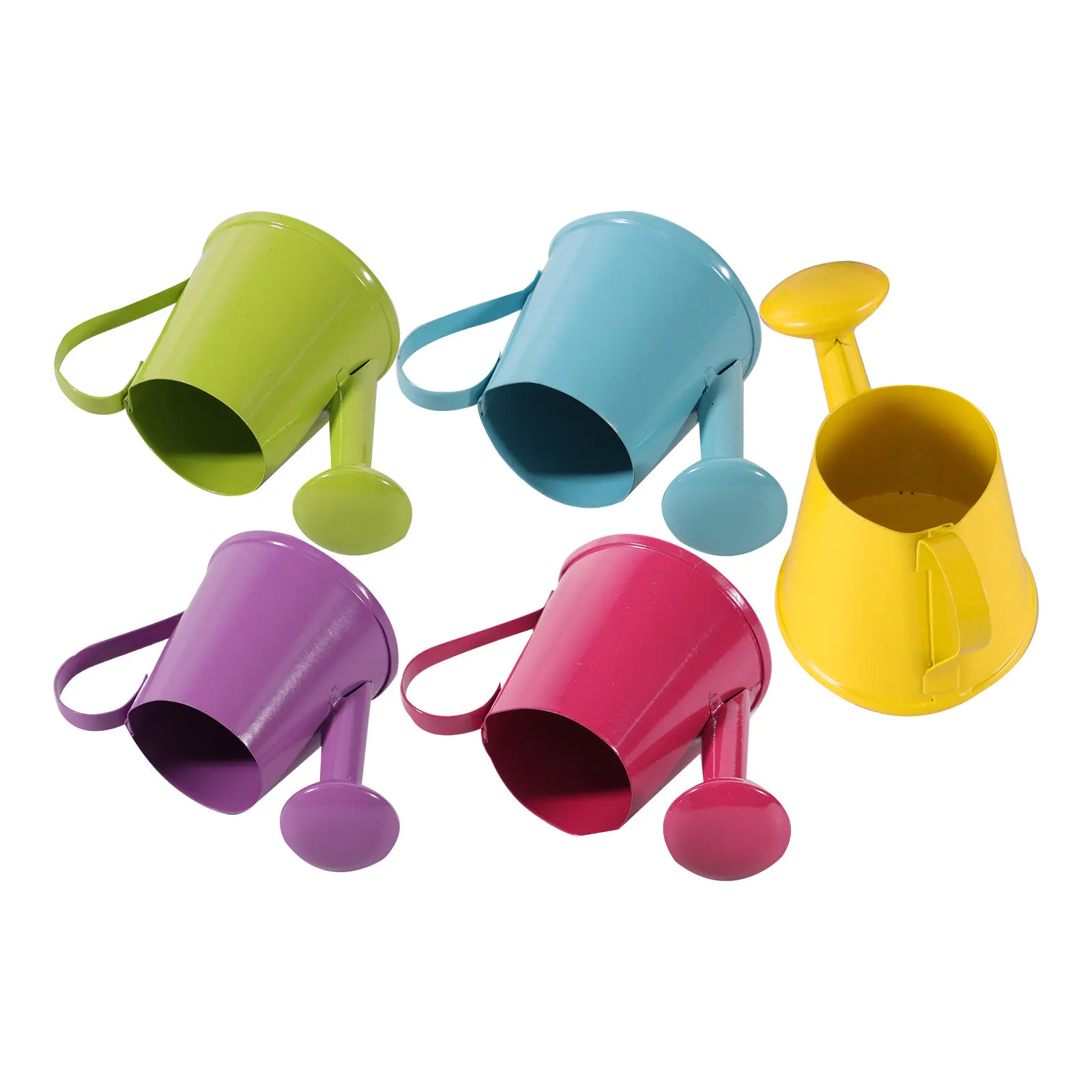 5Pcs Compact Mini Watering Can Iron Construction Lightweight Easy Grip for Indoor Outdoor Plants Gardening Kids Education