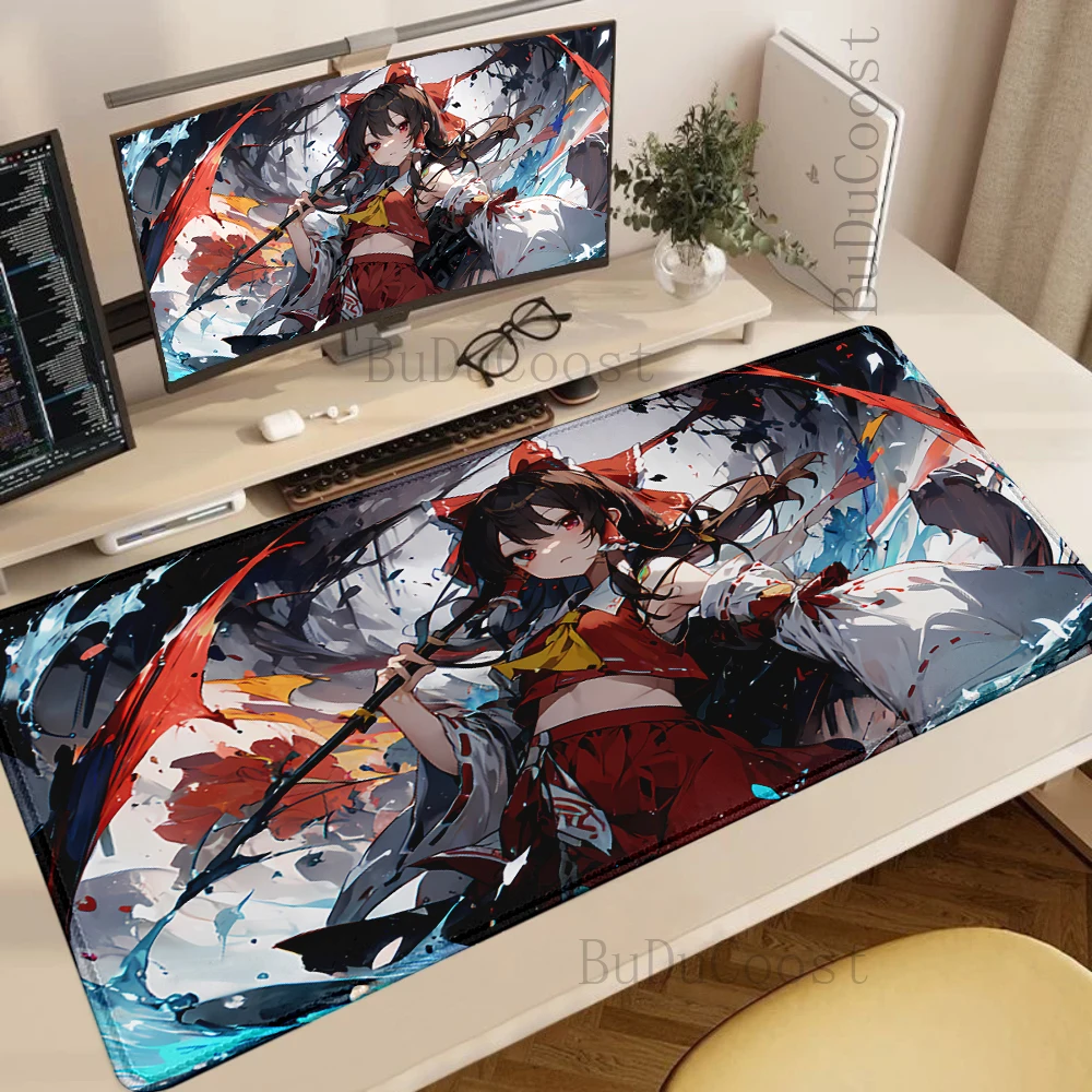 

Hakurei Reimu Anime electronic sports Rubber Mouse pad Game PC Mouse Pad Game Locking Edge Computer Office HD Printing Mouse Pad