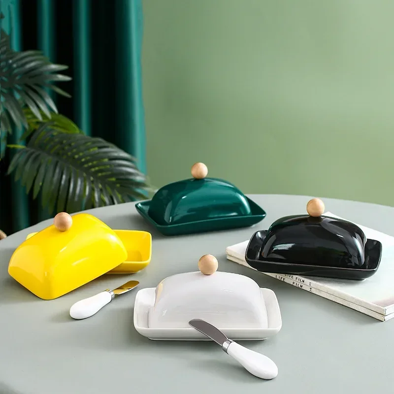 Light Luxury Cheese Storage Case Butter Keep Fresh Box with Lid Butter Dish Multipurpose Home Kitchen Food Container Organizer