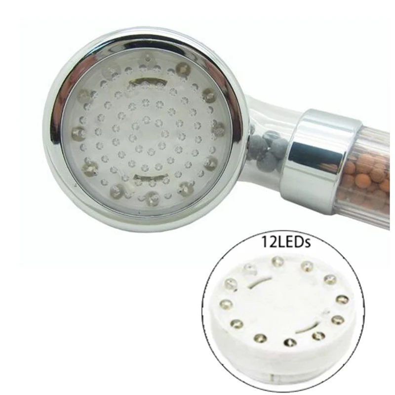 

Temperature controlled 7-color shower head LED bathroom lighting water-saving accessory, small size 220 * 60mm C1