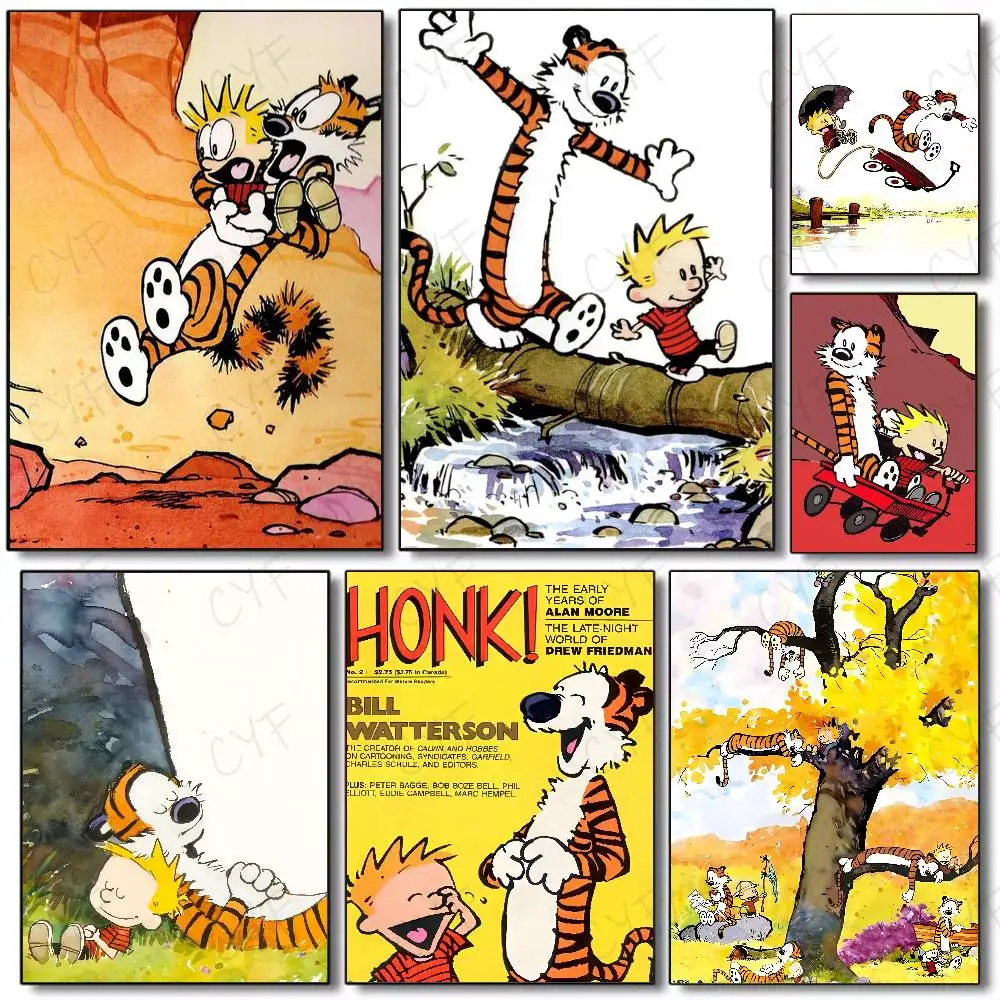 C-Calvin and H-Hobbes Poster Art with prints Home bedroom living room decoration gift
