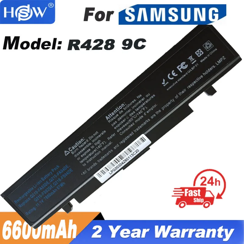 9 cells 6600mAh Laptop Battery for Samsung AA-PB9NS6W RV409 RV415 RV509 RV513 RV520 RV540 RV709 RV711