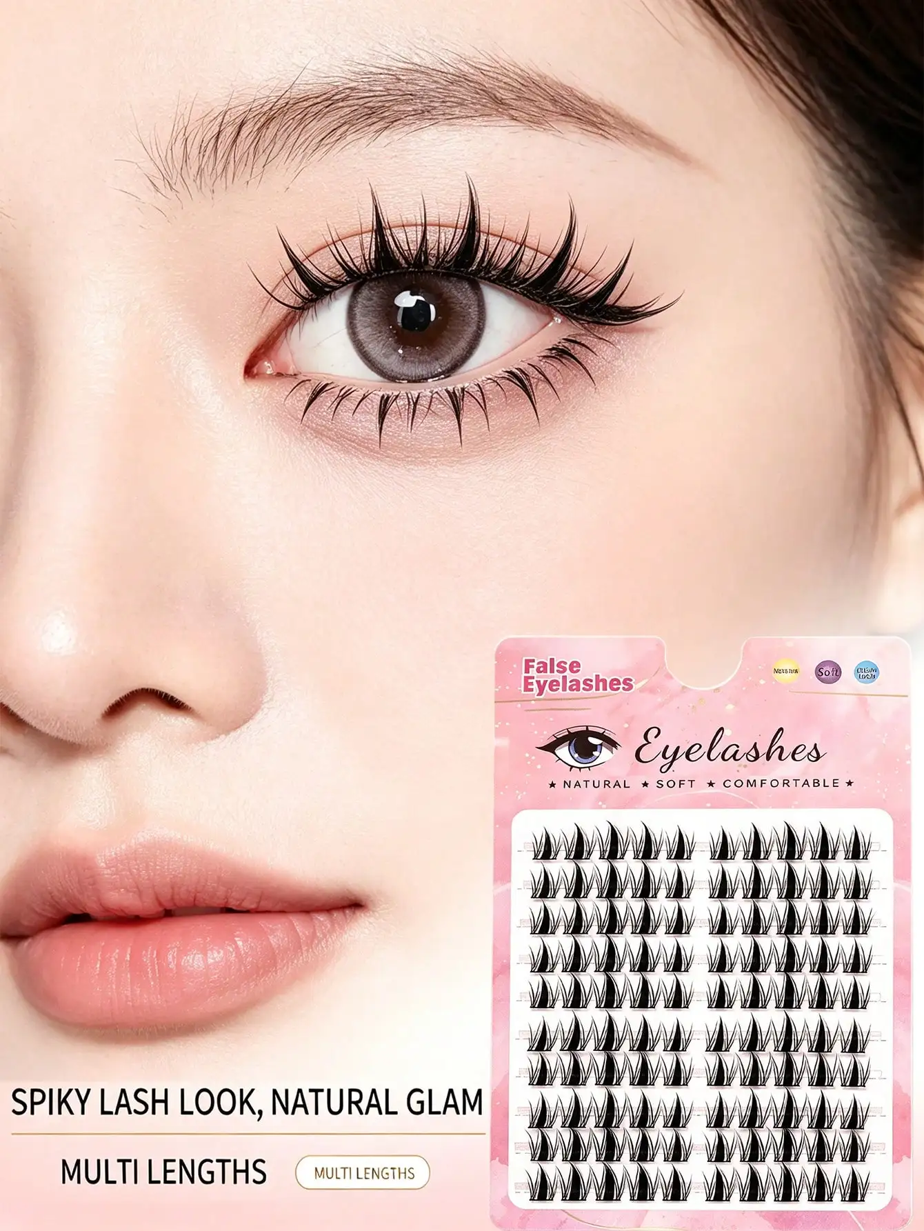 Spitze Anime-Fairy-Wimperncluster, weiche, leichte Einzelwimperncluster, großes Fassungsvermögen, ideal für tägliches Cosplay – Detail 5