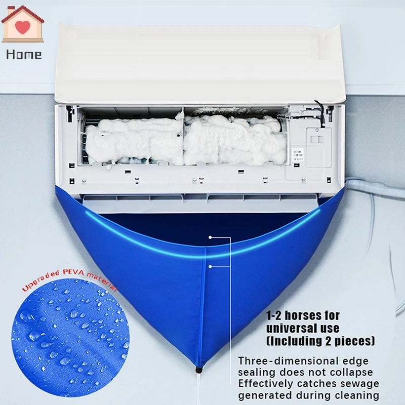Air Conditioner Cleaning Cover Kit Large Universal Waterproof Cover Wall-mounted Internal External Air Conditioner Cleaner Tool