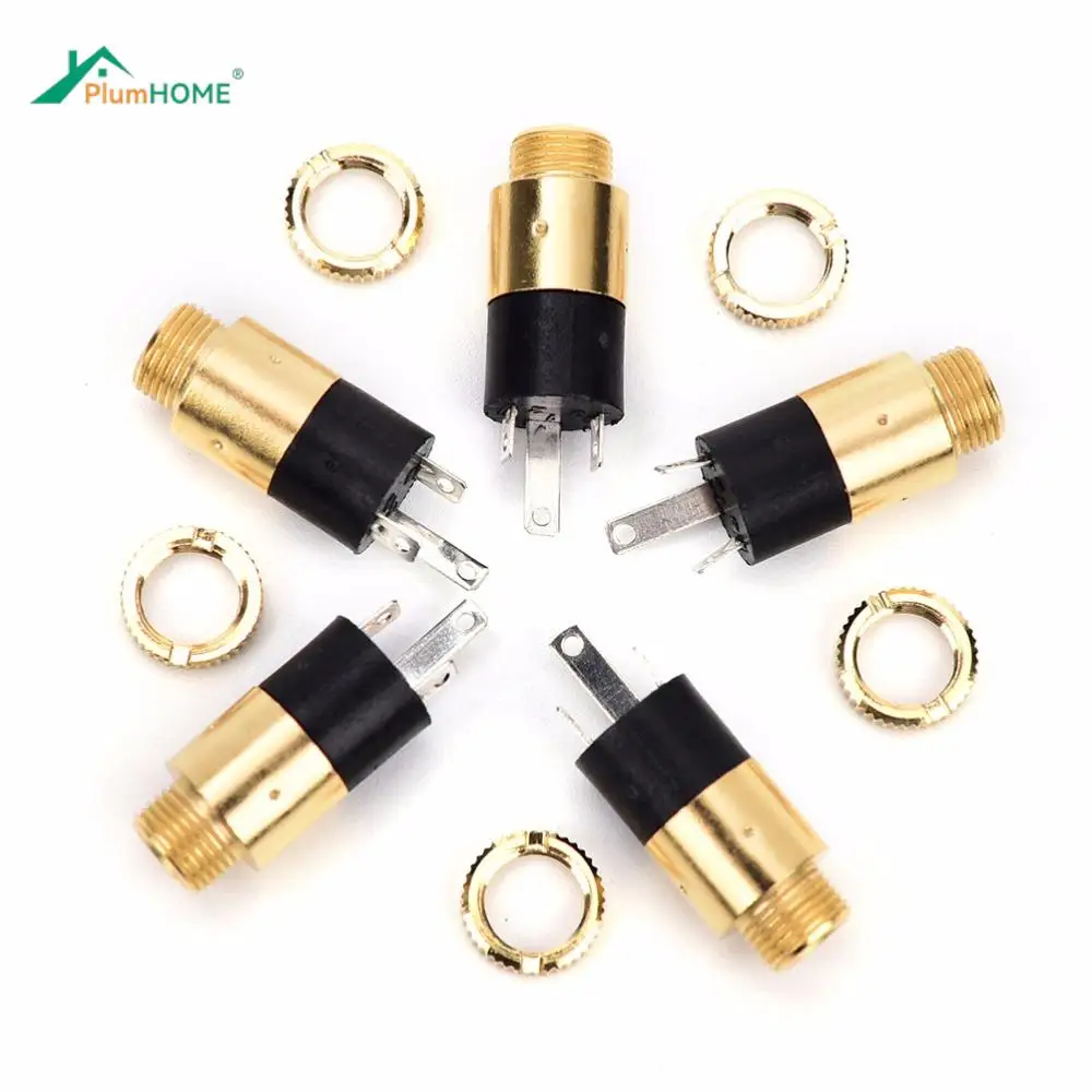 5pcs 3.5MM PJ-392 Stereo Female Socket Jack with Screw 3.5 Audio Video Headphone Connector PJ392 GOLD PLATED