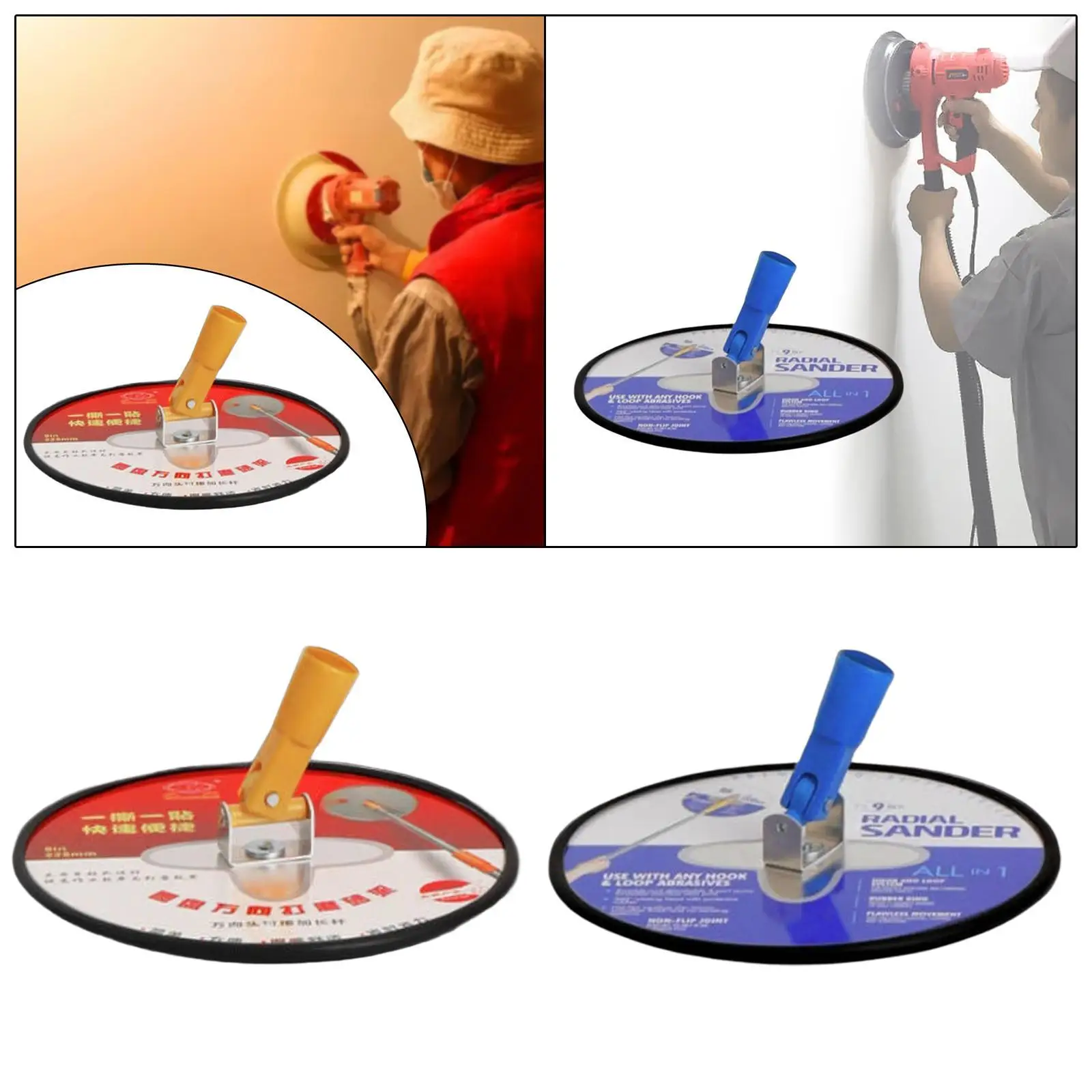 Drywall Pole Sander,Drywall Polishing Sanding Tool,Round 360 Degree Rotatable Wall Sander 9 inch Radial for Painting Projects