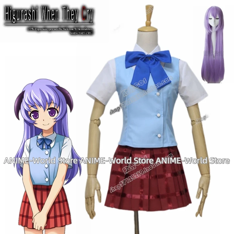 《Custom size》Anime Higurashi When They Cry Hanyuu costume Cosplay Custom Wig Custom size Wig