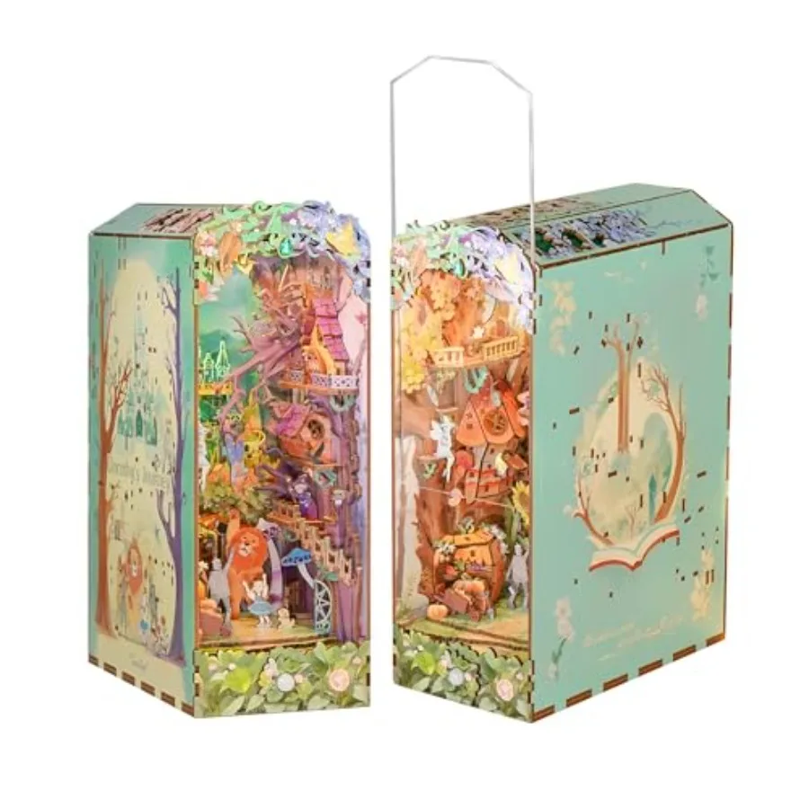 

DIY Book Nook Kit Dorothy's Journey 3D Puzzle Wooden Fairy Tales Miniature House Kit for Adults Booknook Set Dollhous