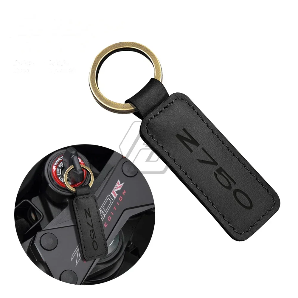 

For Kawasaki Z750 Ninja Models Motorcycle Keychain Cowhide Key Ring