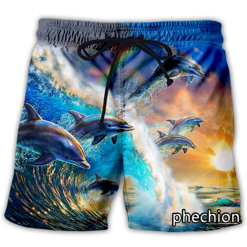 

Новые модные мужские/женские 3d-шорты phechion с дельфином, новинка, уличная одежда, мужские свободные спортивные шорты L127