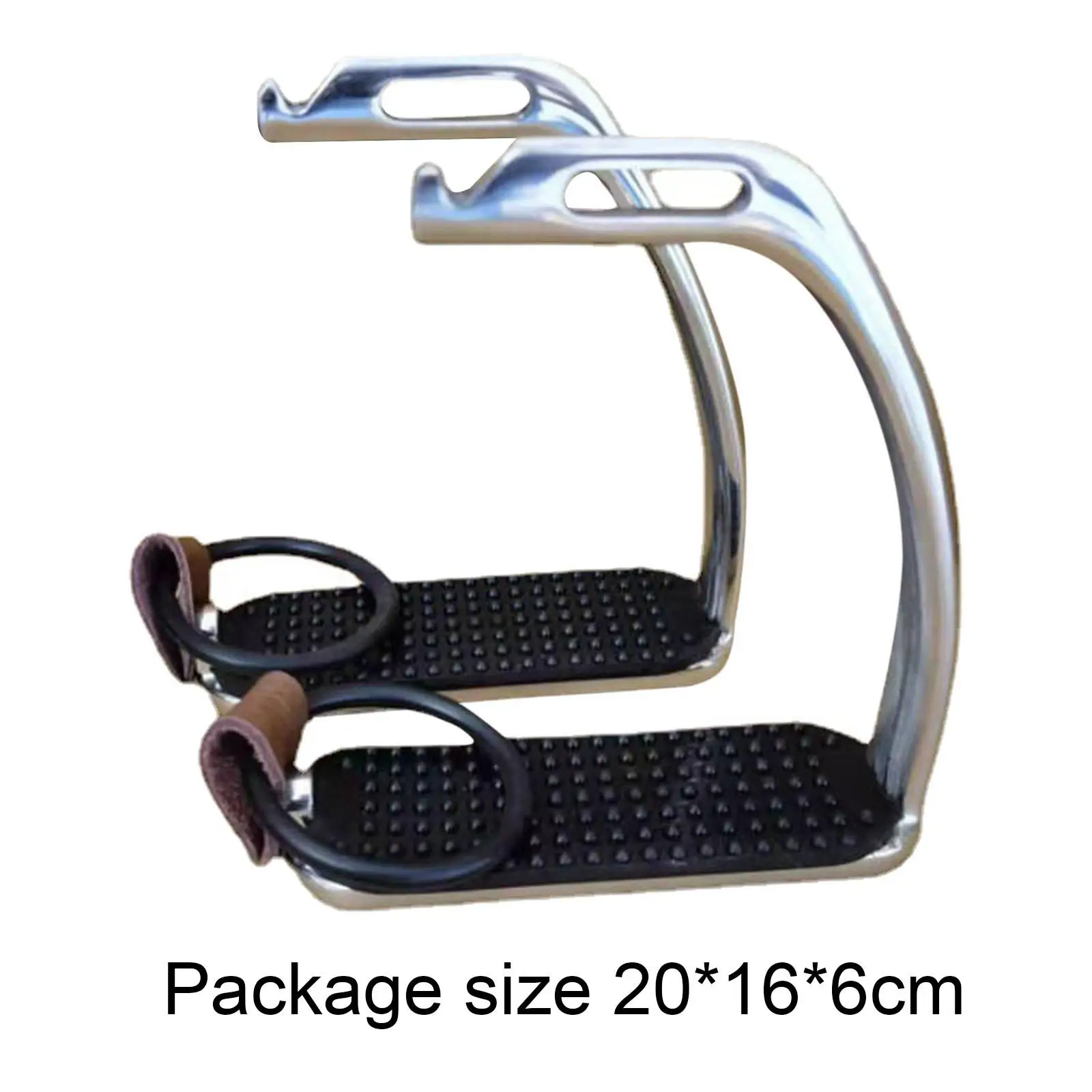 قطعتان من ركاب ركوب الخيل مع وسادة مطاطية مضادة للانزلاق لسلامة ركوب الخيل باللغة الإنجليزية