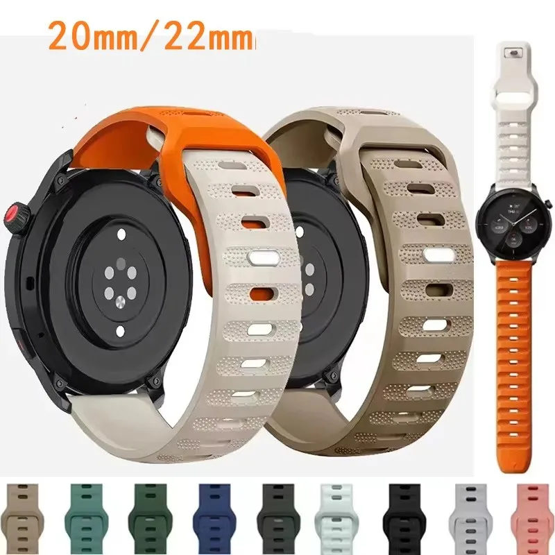 

For Amazfit GTR 4 Bip 5 3 3Pro GTS 4/Galaxy Watch 6 5 4 classic Huawei Watch GT 4 3 GT3 2 Pro 20 22mm silicone replacement strap