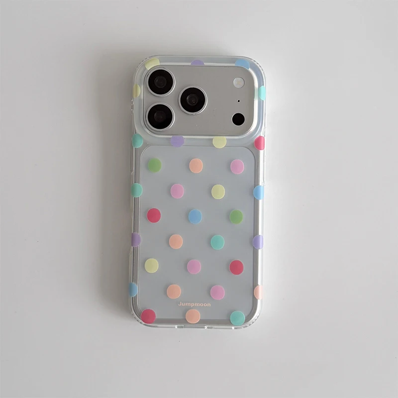 Ins Advanced Colorful Polka Dots Phone Case For iPhone 17 Air 16 Pro Max 15 14 Plus 13 12 11 Pro Shockproof Silicone Back Cover
