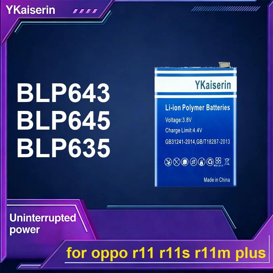 

Аккумулятор для мобильного телефона высокой емкости BLP645 BLP643 BLP635 3400-4500 мАч для Oppo R11, R11s, R11m Plus