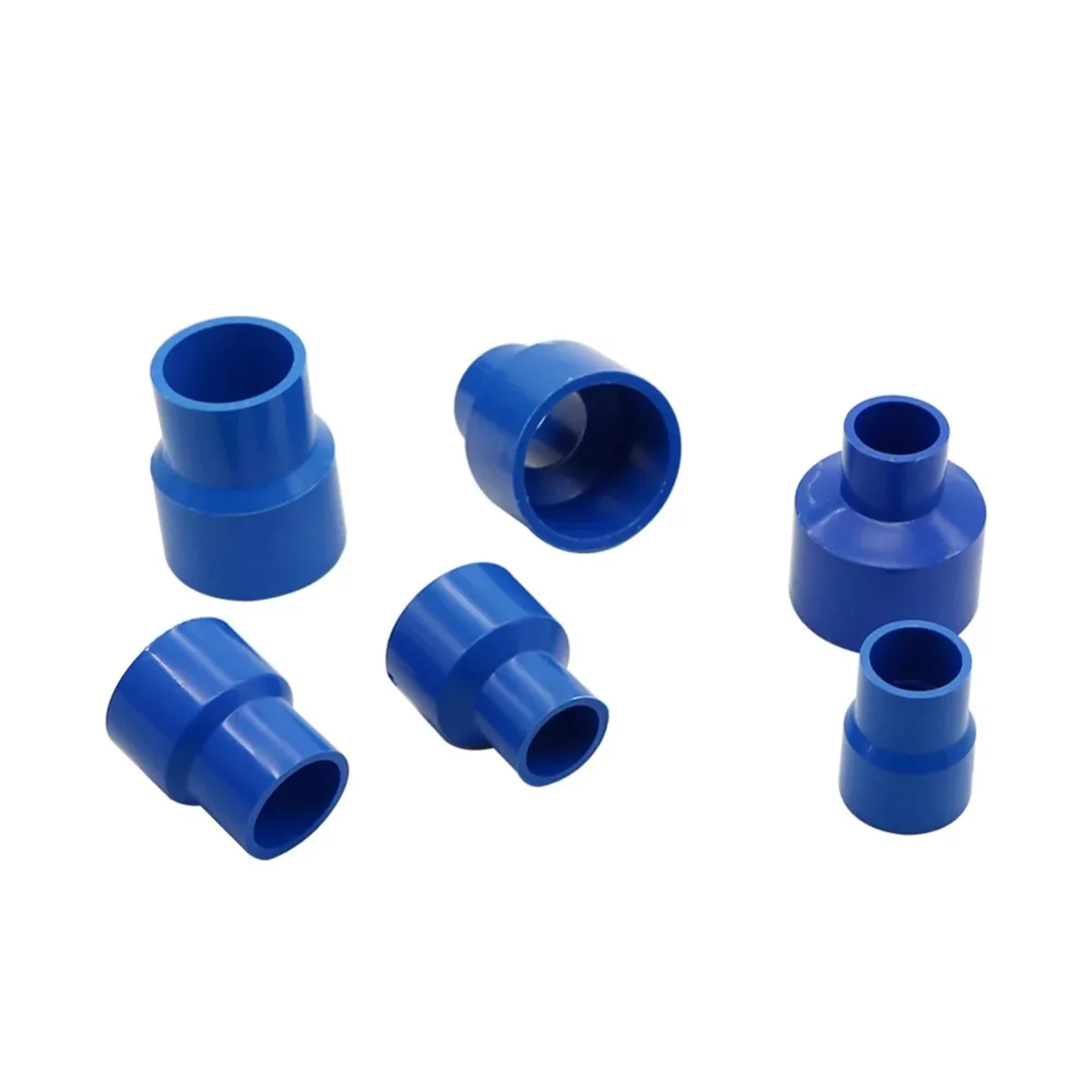 Home Decoration 20/25/32/40mm PVC Blue Straight Reducing Connection Joint Water Tube Repair Adapter DIY Shelf Fittings 1/10Pcs