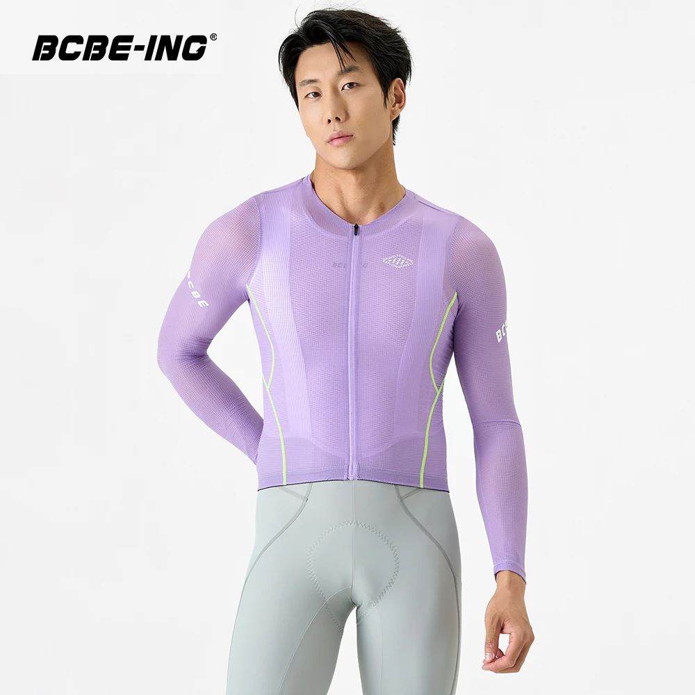 BCBE-ING Herren-Radtrikot Langarm Leichtgewicht Slim Fit Aero-Radtrikot Atmungsaktiv Schnelltrocknend Fahrrad-Radsport-Shirts