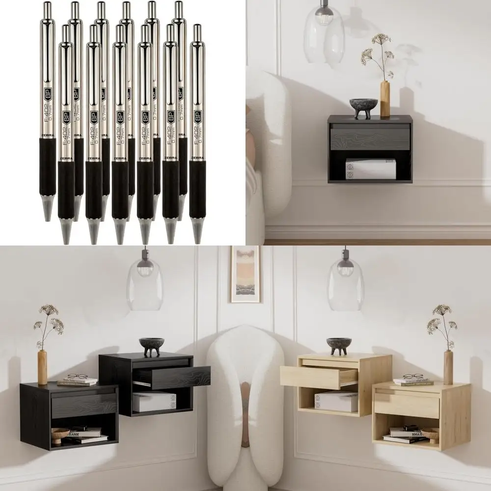 

Fine Point 0.7mm Stainless Steel Ballpoint Pens, Black Ink, 12 Pack Retractable with Reusable Plastic Pouch