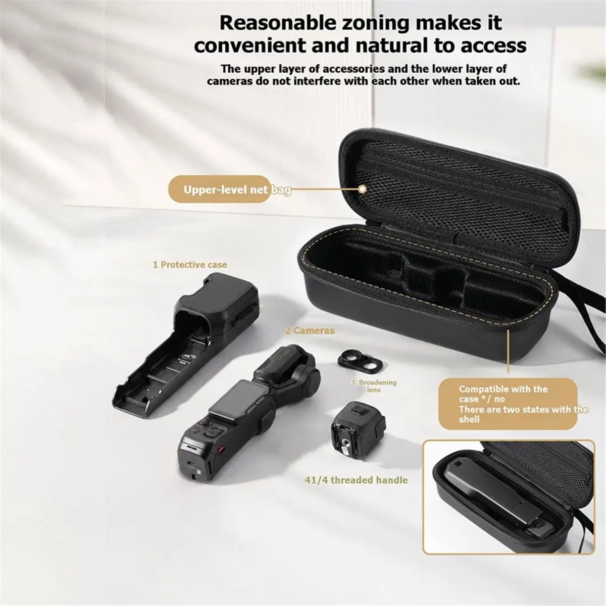 PHONE&GEAR Mini Protective Bag for Luna Ultra Carrying Bag Waterproof Storage Box with Carabiner Camera Accessories