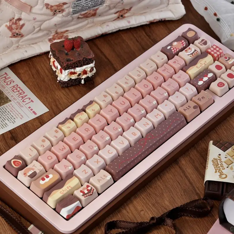 Cute keycaps with high aesthetic value DIY five sided thermal sublimation suitable for girls' mechanical keyboards