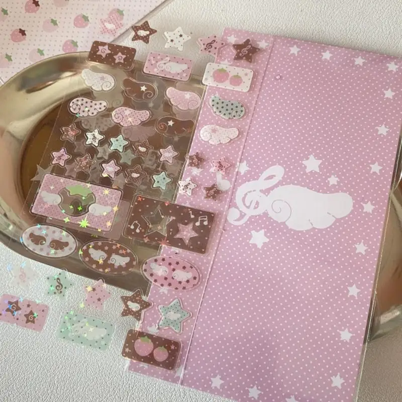 Strawberries Musical Note Temed Sticker for Craft Telephone Case Journal Laptop D2RC