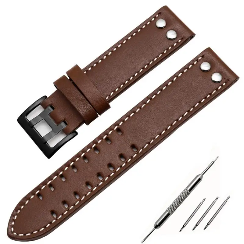 

PCAVO Genuine Leather Watchbands 20/22mm Band For Hamilton Khaki Field Watch H760250 H77616533 Watchband Seiko Watch Strap