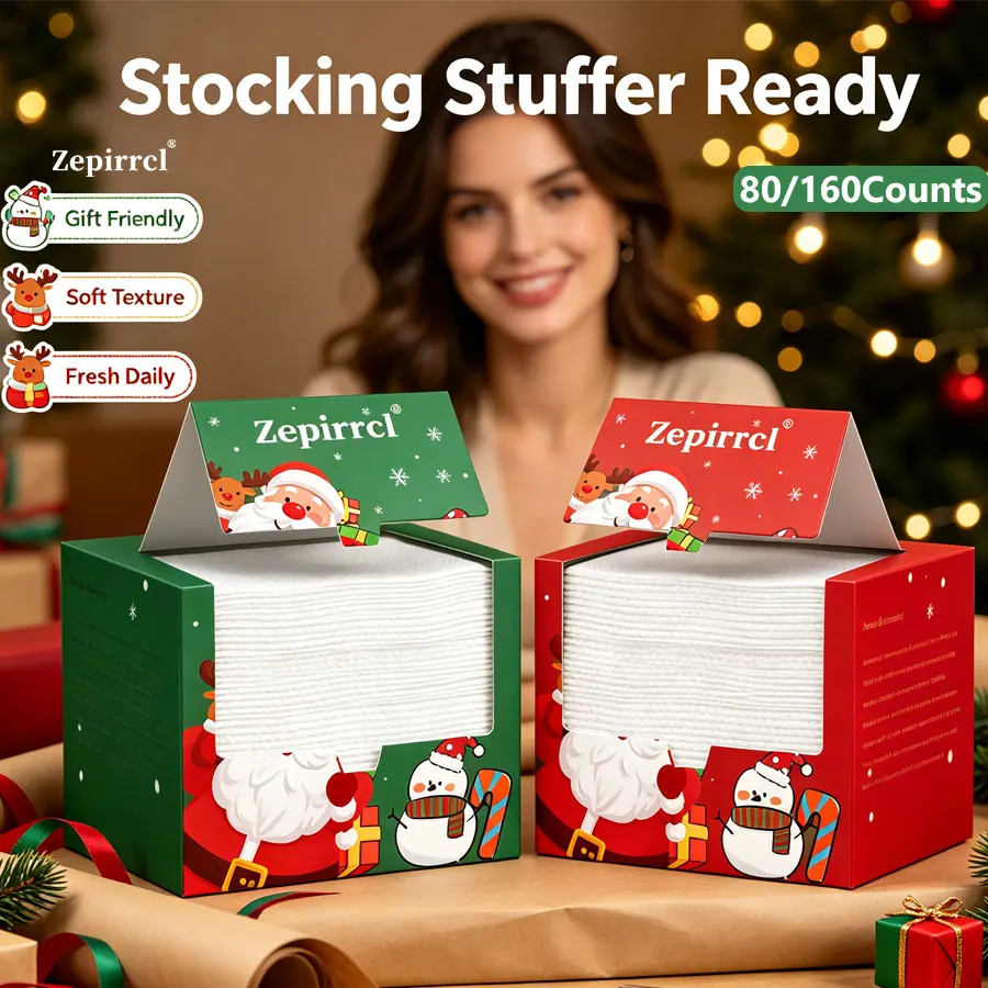 80/160 Sheets, Disposable Face Towels, Cleansing Wipes, Facial Cleaning Cloths, Thick, Soft, Highly Absorbent, Christmas Gifts, Suitable for Skincare, Home Use, and Daily Use in the Bathroom, 26* 30cm ,40 Sheets/Box