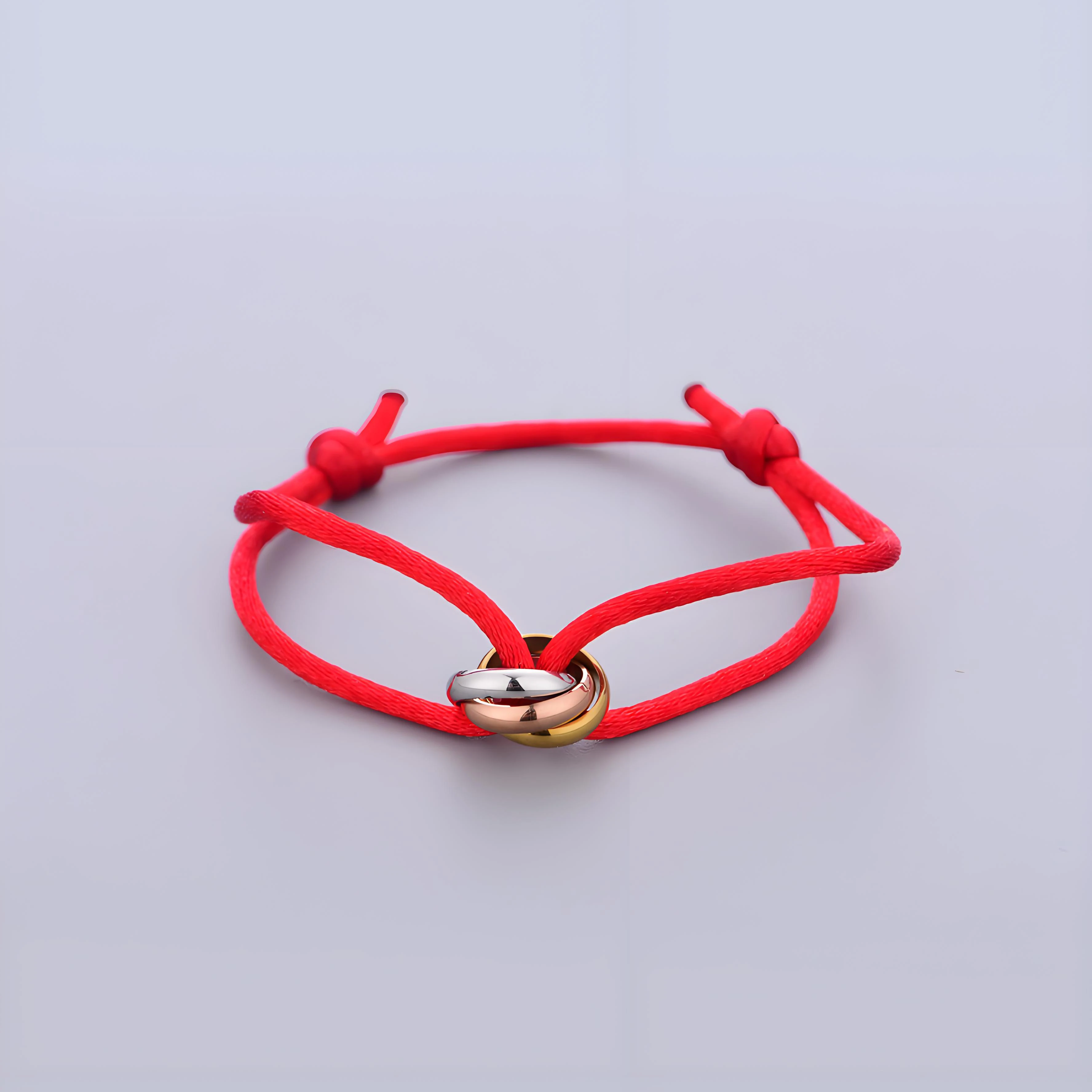 Trinity armband roestvrij staal cirkel damesarmband verschillende kleuren touw klassiek populair driekleurig gradiëntsieraden