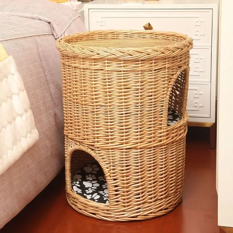 Cat's Nest Summer Cool Nest Rattan Double-decker Four Seasons Cat House Villa bunk tree hole Cat's Nest AliExpress gen