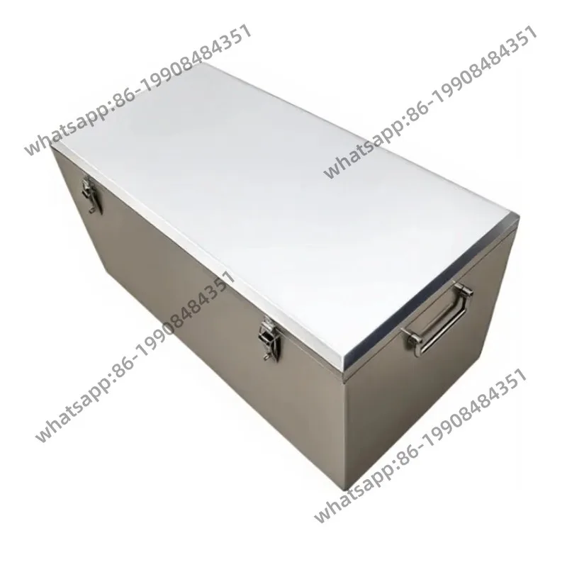 

304 stainless steel toolbox with wheels Thickened small large loaded hardware toolbox Storage box Storage box