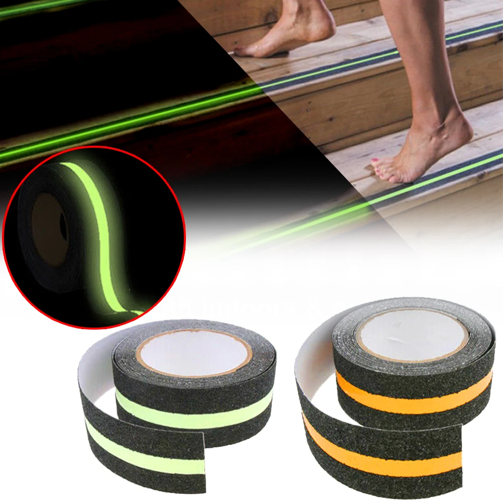 5M Floor Safety Luminous Strip Reflective Strip Non Skid Tape Adhesive Anti Slip Adhesive Stickers High Grip Glow Stickers Home