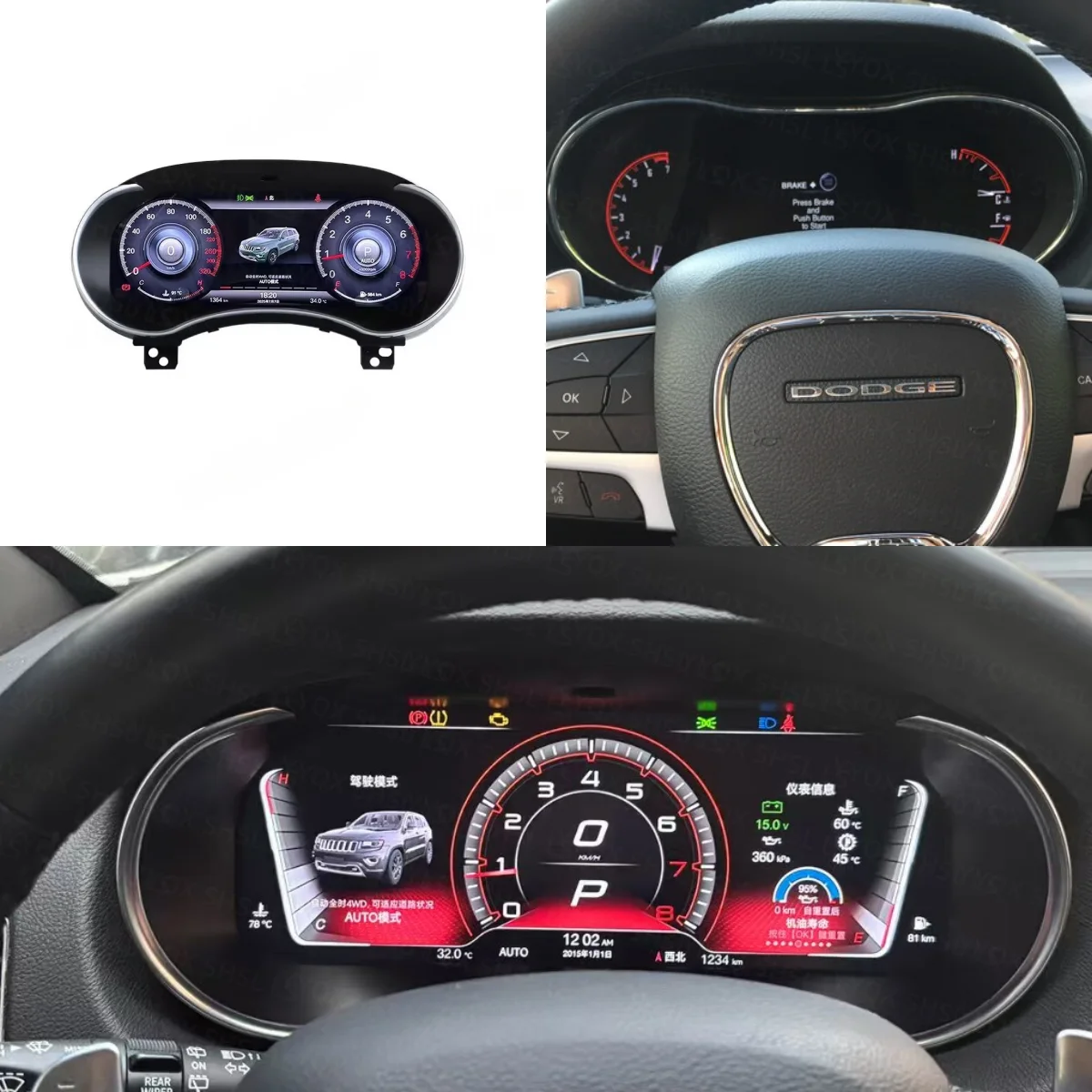 

Для Dodge Durango 2008-2021 ЖК-дисплей с цифровым кластером, приборная панель, экран приборной панели, автоматический спидометр, обновление, сменный датчик