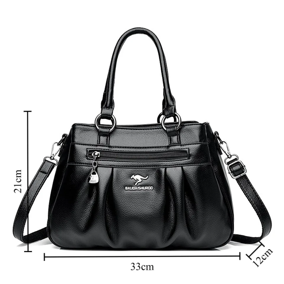 Three Layers Luxury Casual Tote Women Bag High Quality Leather Ladies Hand Bags for Women Big Shoulder Crossbody Bags Sac A Main - view 5