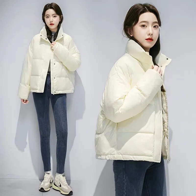 파카 여성 코트 재킷 2025 가을 겨울 보온 푸퍼 재킷 스탠드 칼라 하라주쿠 아우터 루즈 패딩 베스트 한국 가을