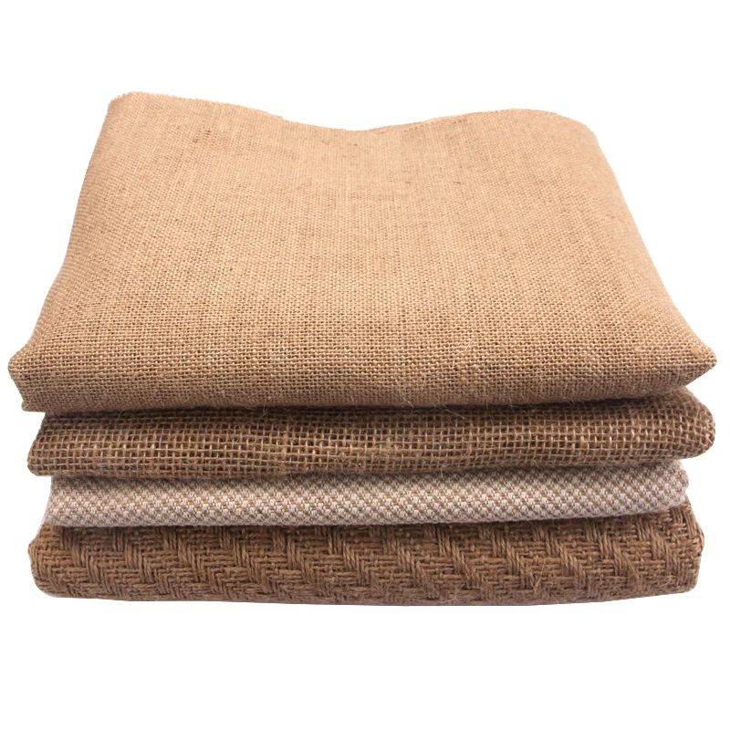 150*50cm Natural Burlap Fabric For Placemats Bags Tablecloth Background Decoration Mesh Linen Textile Cloth Costura Stof